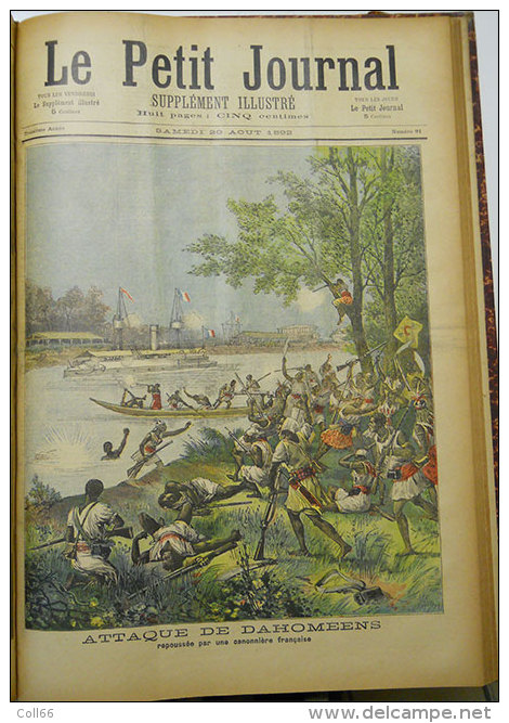 1892  relié 50 numéros Le petit journal Illustré Anarchiste Ravachol Garrot Expedition Coloniale Dahomey Manifs Russie