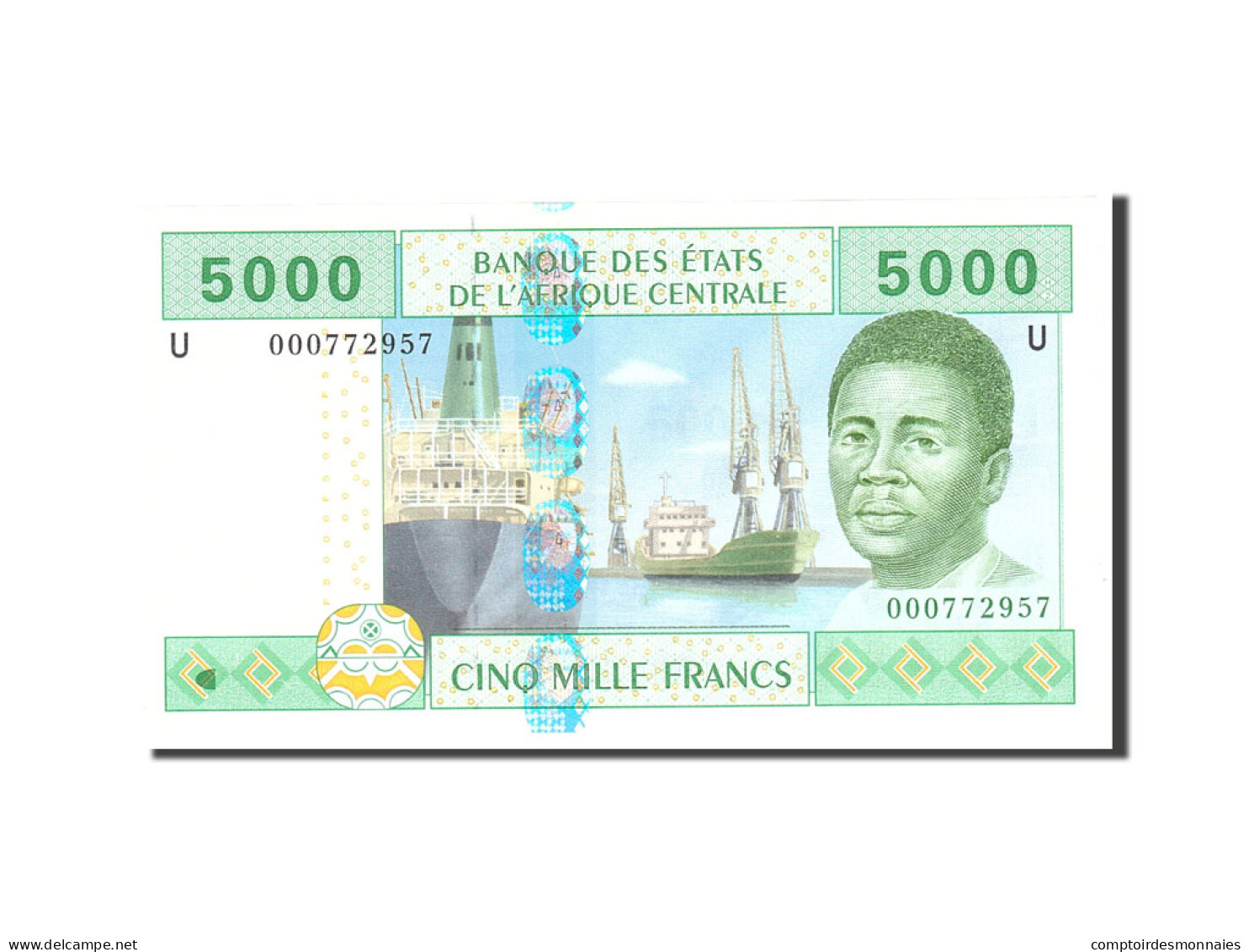 Billet, États De L'Afrique Centrale, 5000 Francs, 2002, Undated, KM:209U, NEUF - États D'Afrique Centrale