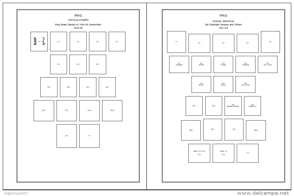IRAQ STAMP ALBUM PAGES 1923-2011 (277 Pages) - Inglese