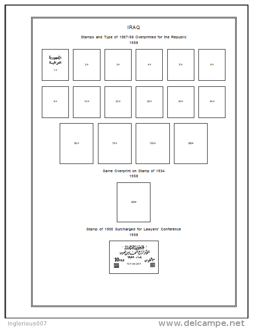 IRAQ STAMP ALBUM PAGES 1923-2011 (277 Pages) - Anglais