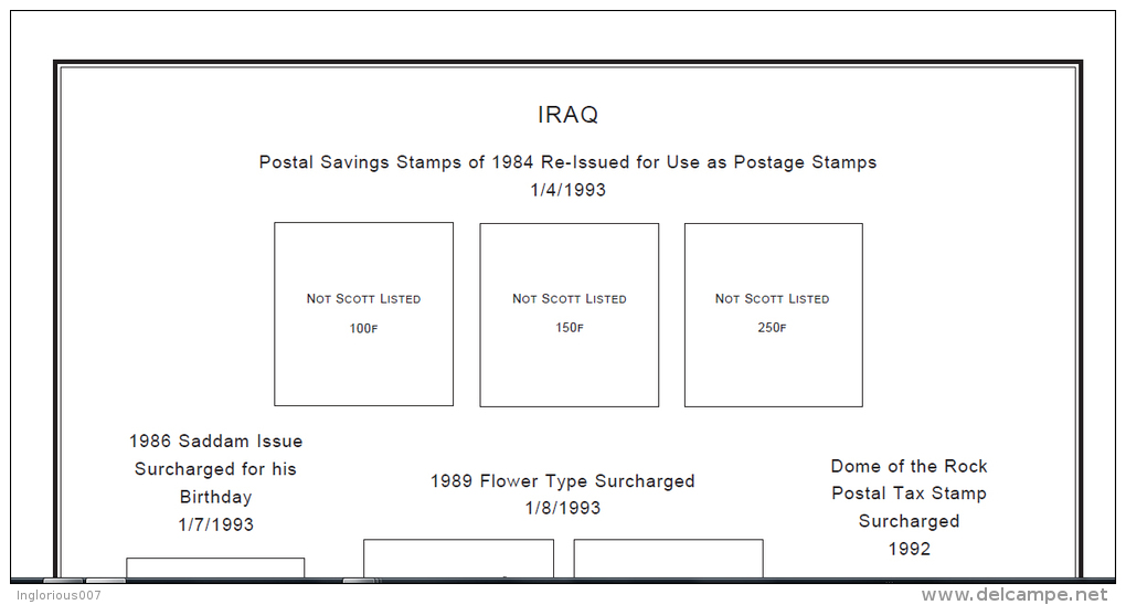 IRAQ STAMP ALBUM PAGES 1923-2011 (277 pages)