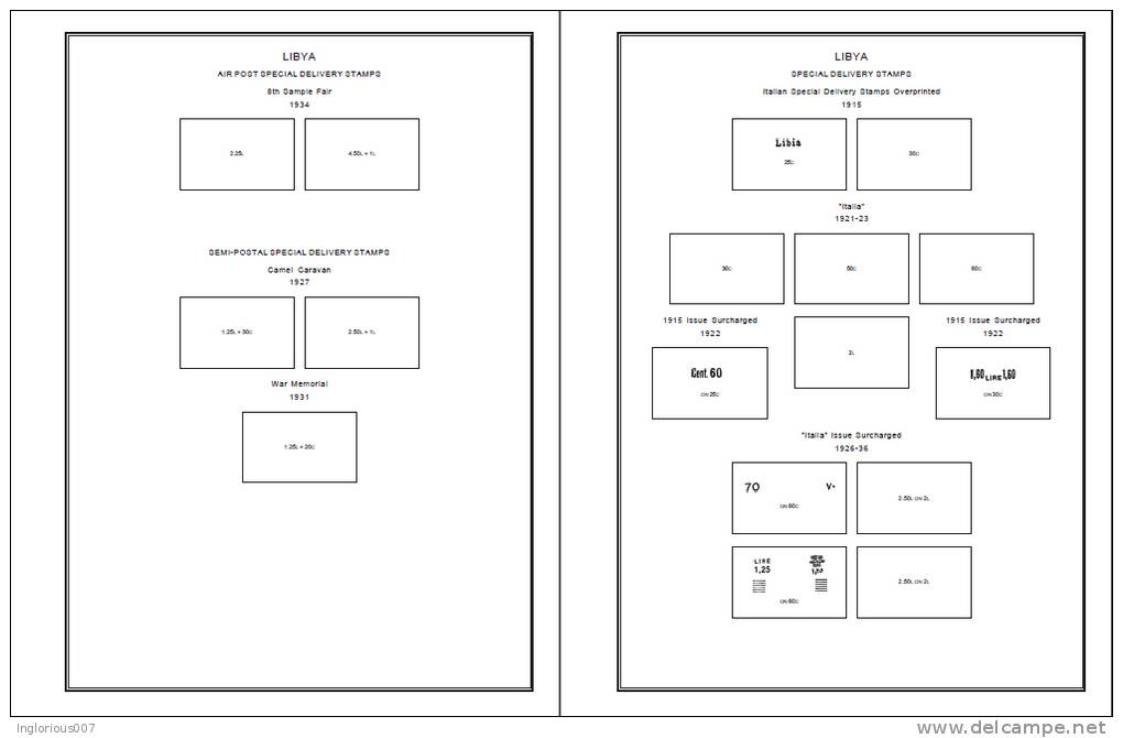 LIBYA STAMP ALBUM PAGES 1912-2011 (370 Pages) - English