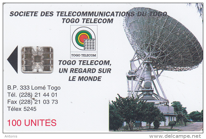 TOGO - Earth Station 2(new Logo-100 Units), Schlumberger Logo On Reverse, Chip SC7, Used - Togo