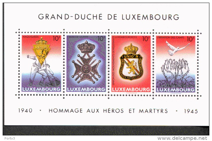 Luxemburg Block 14 Jahre Waffenstillstand  MNH Postfrisch ** - Blocs & Hojas