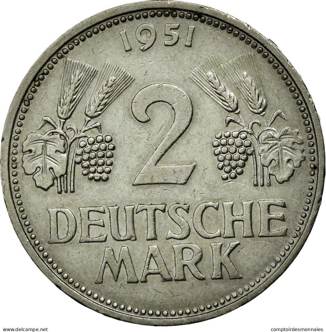 Monnaie, République Fédérale Allemande, 2 Mark, 1951, Munich, TTB - 2 Mark