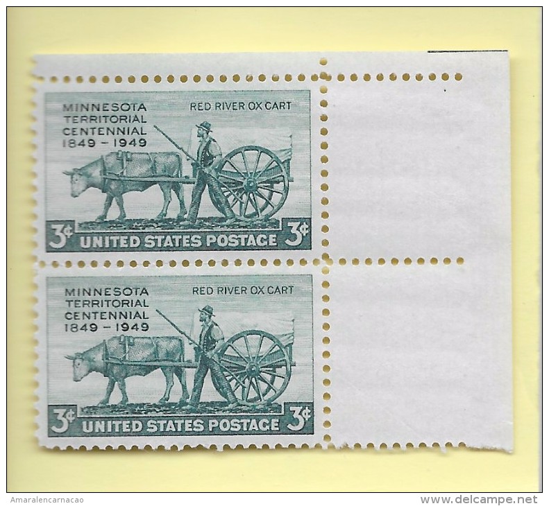 TIMBRES - STAMPS - ETATS-UNIS - UNITED STATES - USA -1949- CENTENAIRE TERITOIRE DE MINNESOTA - 1849-1949 -TIMBRES NEUFS - Sonstige & Ohne Zuordnung