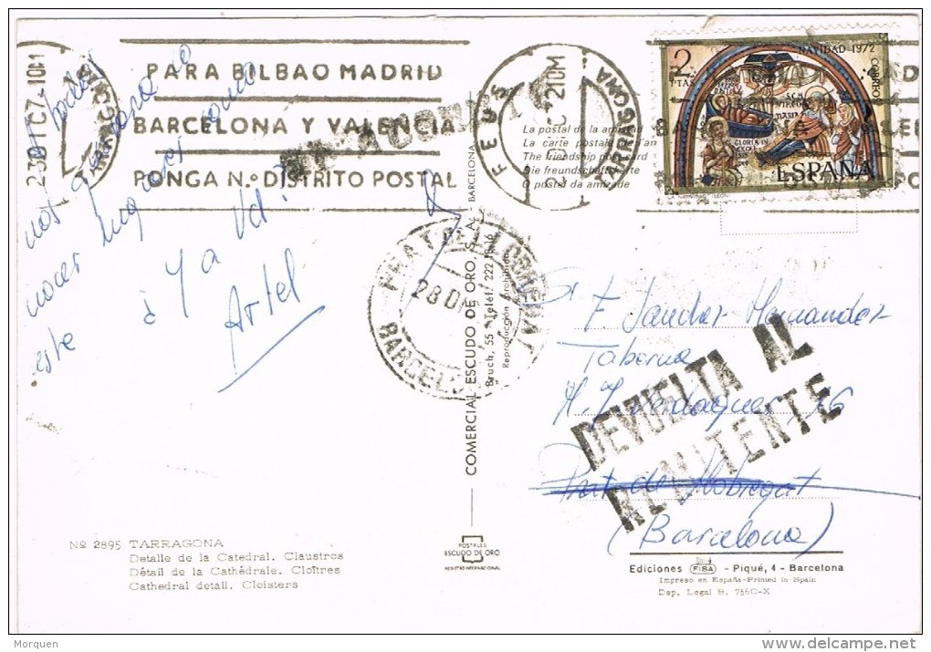 16538. Postal REUS (Tarragona) 1972. Retour. Devuelto Remitente - Cartas & Documentos