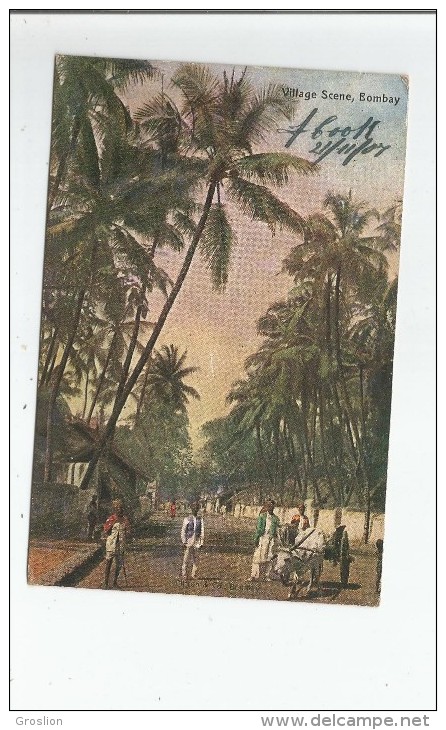 VILLAGE SCENE BOMBAY 1907 - Inde