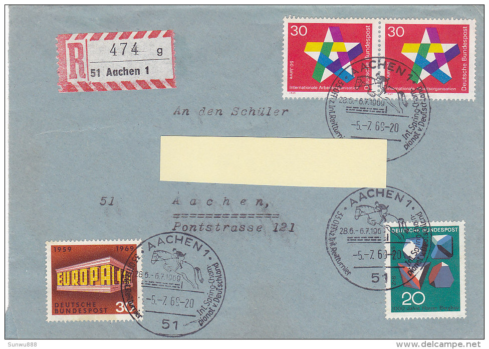 Aachen - Jumping 1969 Registered Mail - Brieven En Documenten