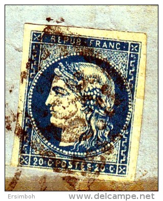 LAC N44R1 Bleu Noir Bayonne-Bordeaux. Signée Calves. Cote Maury 3150&euro; - 1870 Ausgabe Bordeaux