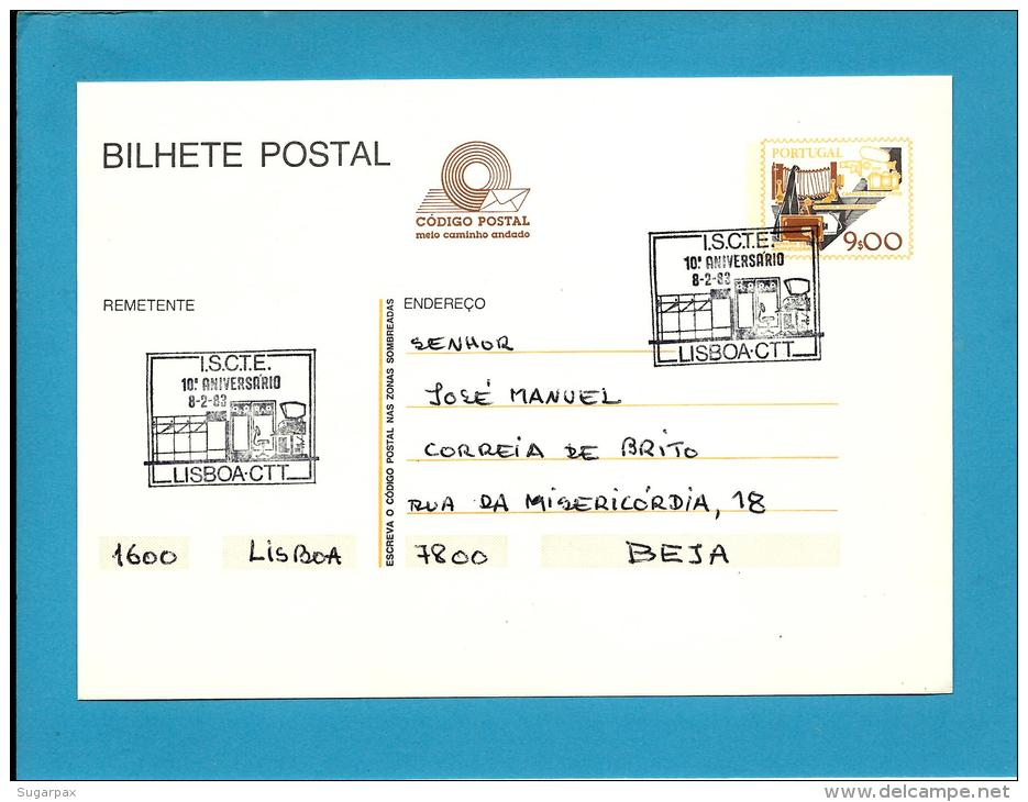 LISBOA ( I. S. C. T. E. ) - 08.02.1983 -  10.&ordm; Aniversário - Postmark Stationery Card - Portugal - Interi Postali