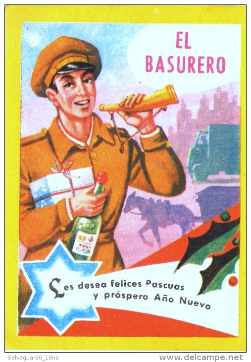 Tarjeta De Felicitación Navidades 1973 De  EL BASURERO - Visitenkarten