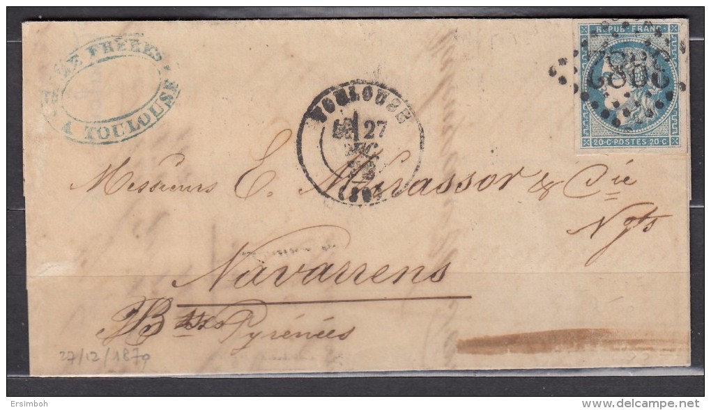 LAC Partielle N45R1 Toulouse-Navarrenx - 1870 Bordeaux Printing