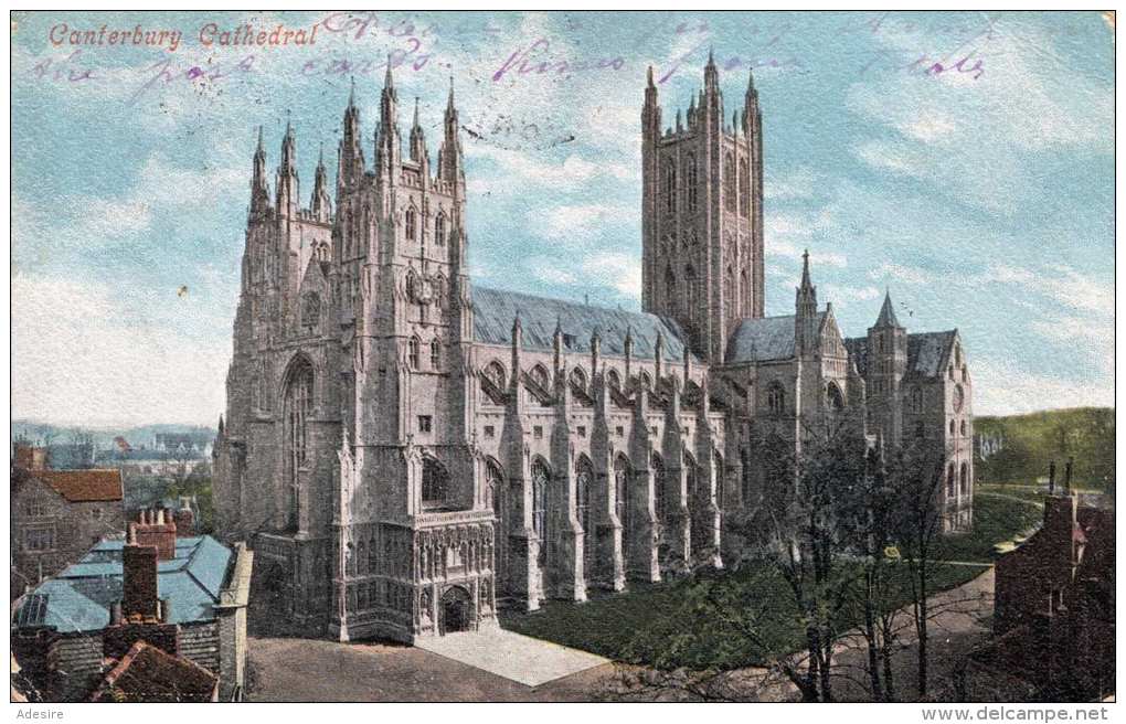 CANTERBURY (Grafschaft Kent) Cathedral, Gel.1904, 2 Marken - Canterbury