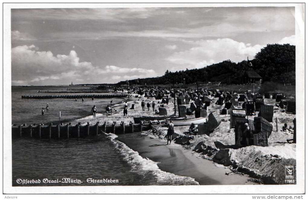 Ostseebad GRAAL-MÜRITZ (Mecklenburg-Vorpommern), Strandleben, Gel.1942, 6 Pfg Marke - Graal-Müritz