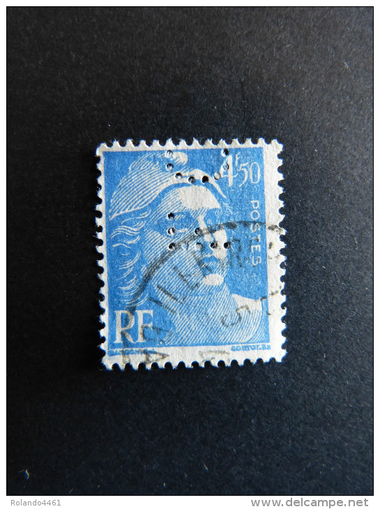 FRANCE F N° 718 A Marianne De Gandon FO 74 Indice 4  Perforé Perforés Perfins Perfin  !! Superbe - Autres & Non Classés