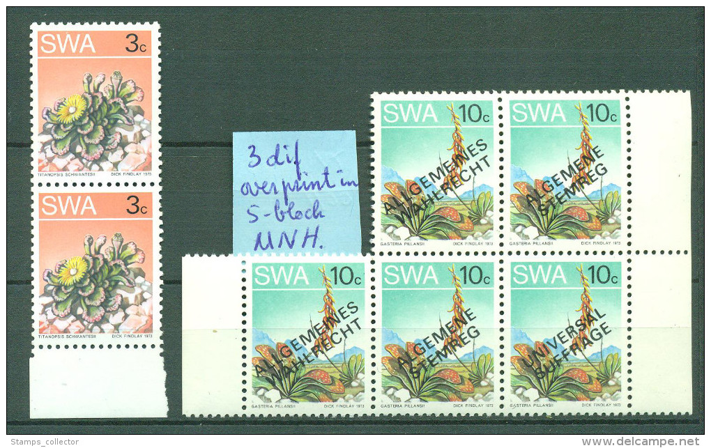 SWA. Lot From 1973. 3 With Difference OVERPRINT. MNH. - Neufs