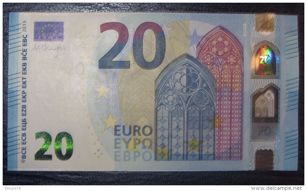 20 EURO S006H1 Draghi Italy Serie SF Perfect  UNC - 20 Euro