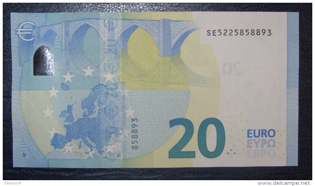 20 EURO S006E2 Draghi Italy Serie SE Perfect  UNC - 20 Euro