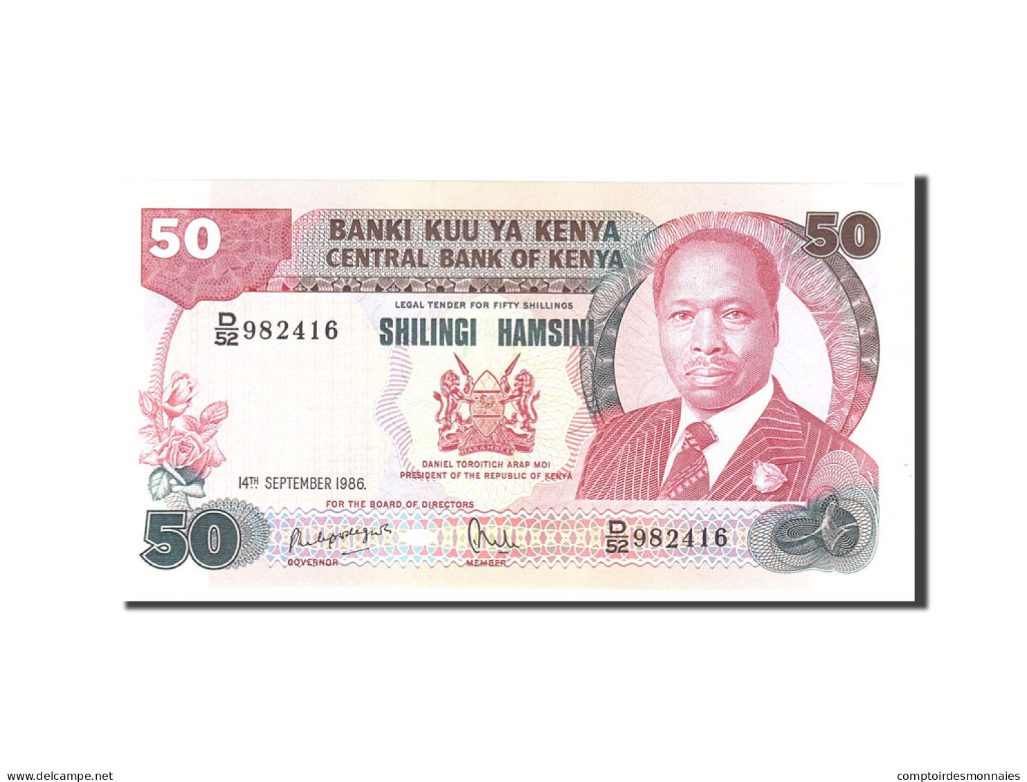 Billet, Kenya, 50 Shillings, 1986, 1986-09-14, KM:22c, NEUF - Kenia