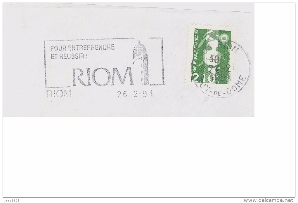 FRANCE. FRAGMENT POSTMARK RIOM. 1991. FLAMME - Otros & Sin Clasificación