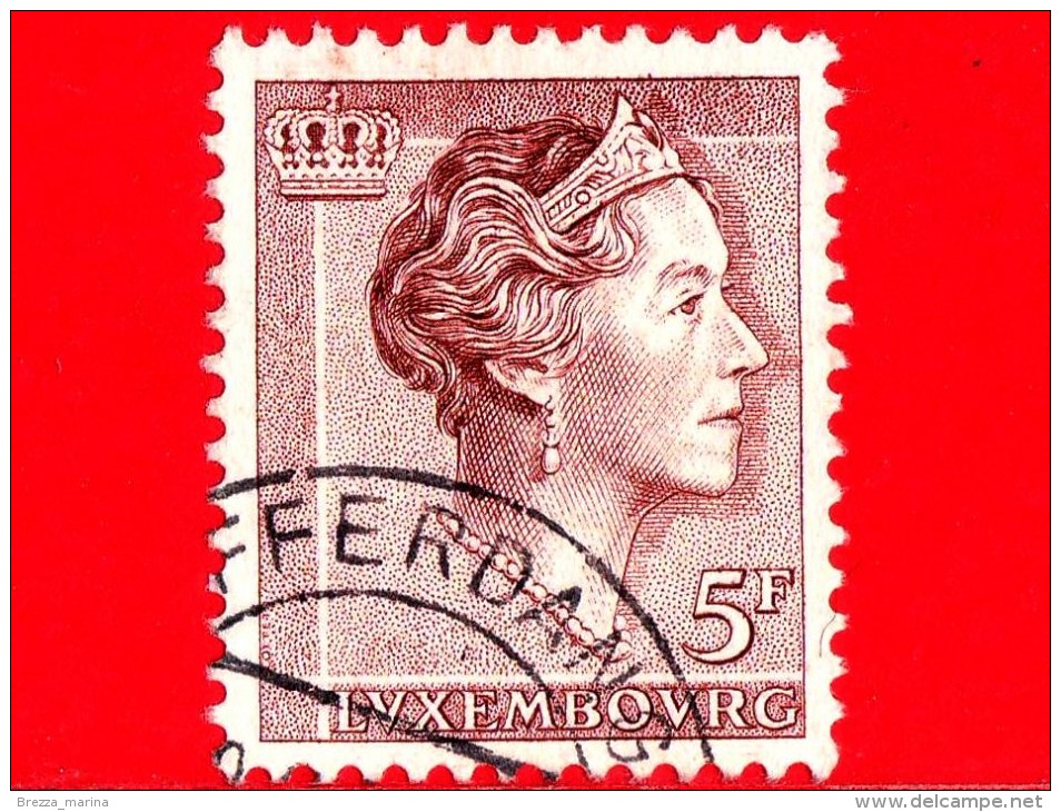 LUSSEMBURGO - Usato - 1960 - Profilo Della Granduchessa Carlotta Che Indossa Tiara E Perle (rivolto Verso Destra) - 5 - Typ Diadem