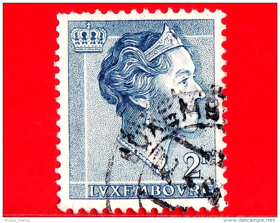 LUSSEMBURGO - Usato - 1961 - Profilo Della Granduchessa Carlotta Che Indossa Tiara E Perle (rivolto Verso Destra) - 2 - 1960 Charlotte, Type Diadème