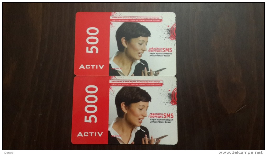 Kazakhstan-activ Prepiad Card 500,5000-(2card)units-used Card+1card Prepiad Free - Kasachstan