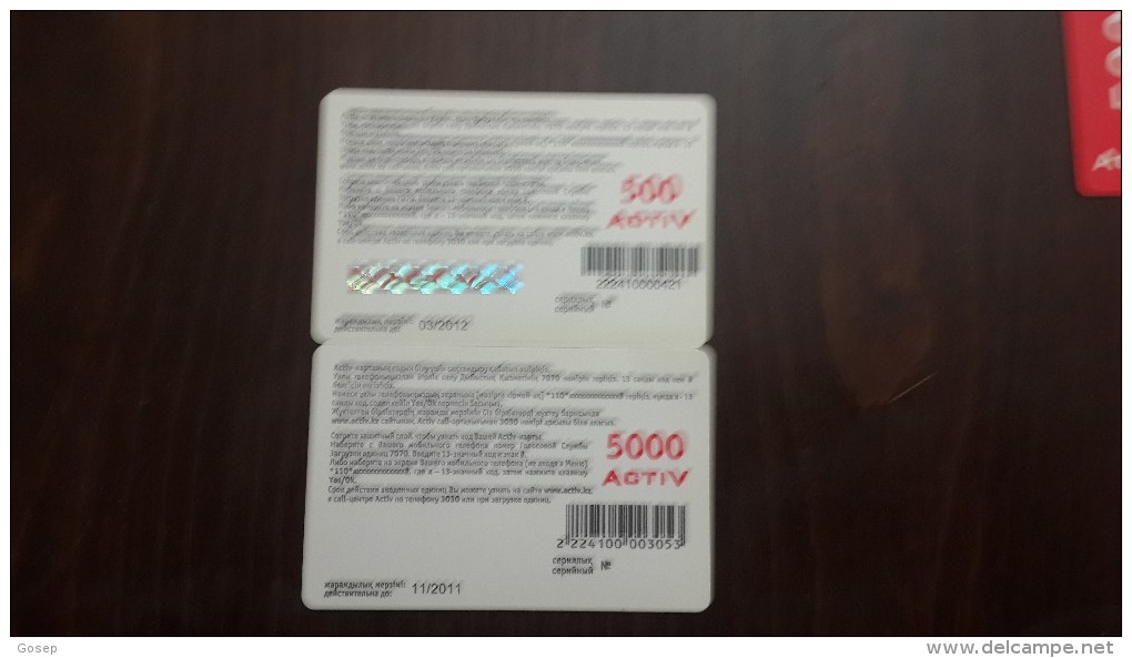 Kazakhstan-activ Prepiad Card 500,5000-(2card)units-used Card+1card Prepiad Free - Kazakhstan