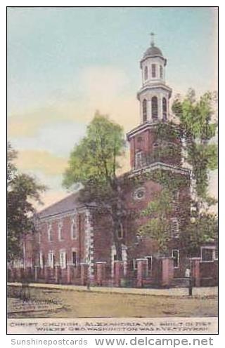 Virginia Alexandria Christ Church Built In 1767 Handcolored Albertype - Alexandria