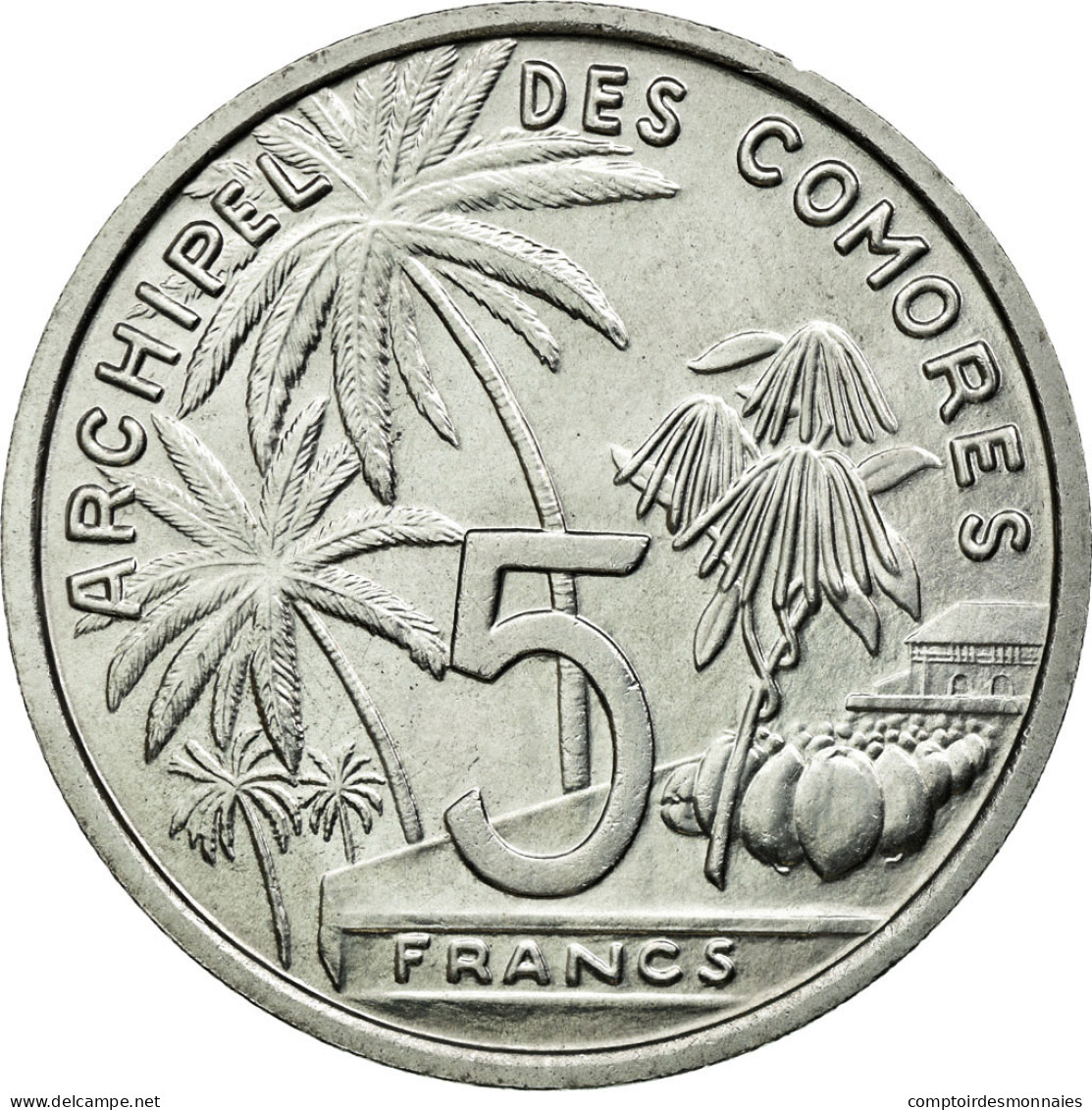 Monnaie, Comoros, 5 Francs, 1964, Paris, FDC, Aluminium, Lecompte:36 - Comoros