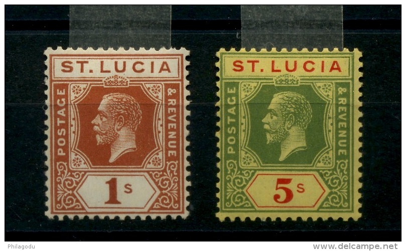 103 * And 105 *  1,- S  5,-S  Santa Lucia Mint Hinged  CV : 53 £   (Yvert 86 Et 88 *) - Ste Lucie (...-1978)