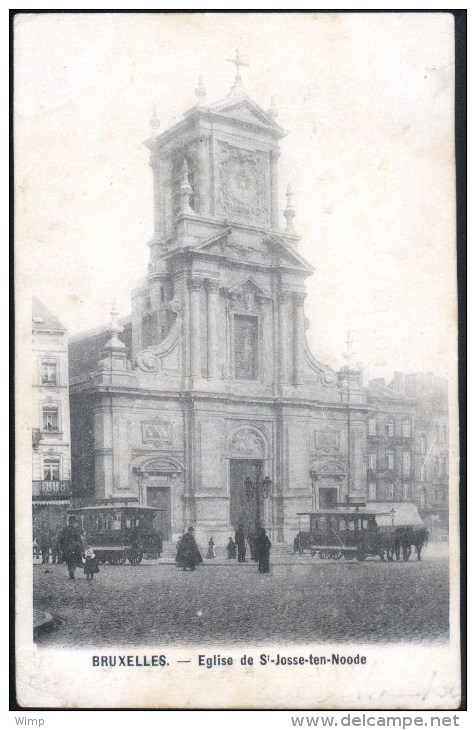 Saint Josse - Eglise De St Josse / TRAMS Hyppo / Très Vieille Carte - St-Josse-ten-Noode - St-Joost-ten-Node