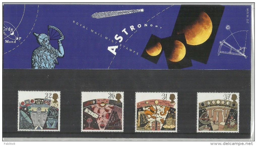 GREAT BRITAIN GRAN BRETAGNA 1990 ASTRONOMY ASTRONOMIA PRESENTATION PACK UNUSED NUOVO MNH - Presentation Packs