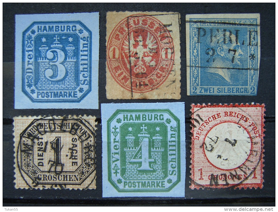 Altdeutschland - Mix 1858 - 68 Aus. Mi.Nr.1 - 16 Kat.48,-   Gestempelt    (B264) - Colecciones