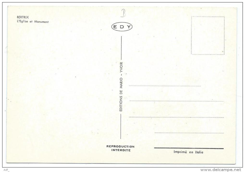 CP BERTRIX, L'EGLISE ET MONUMENT, PROVINCE DE LUXEMBOURG, BELGIQUE - Bertrix