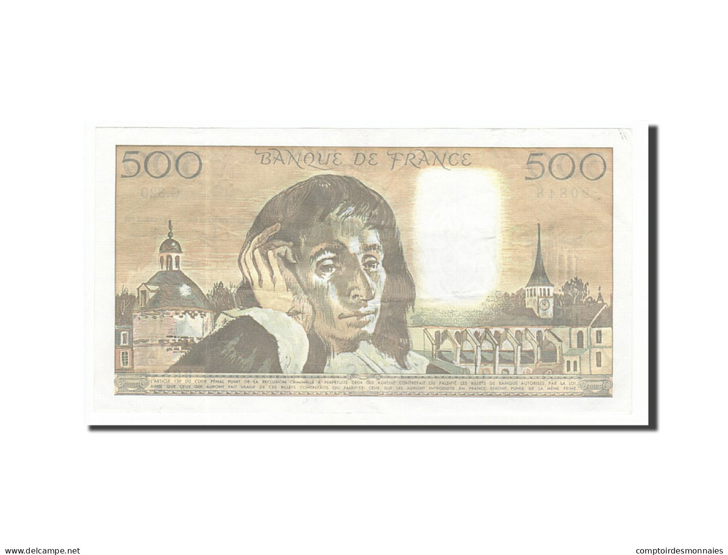 Billet, France, 500 Francs, 500 F 1968-1993 ''Pascal'', 1990, 1990-07-05, TTB - 500 F 1968-1993 ''Pascal''