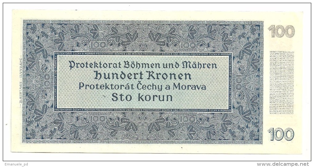 Bohemia & Moravia 100 Korun 1940 Ii Auflage AUNC - Cecoslovacchia