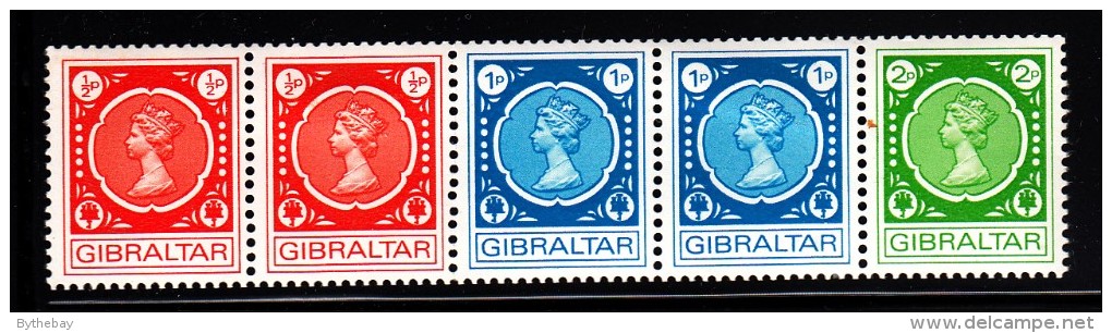 Gibraltar MH Scott #275a Strip Of 5 Elizabeth II - Coils - Gibraltar