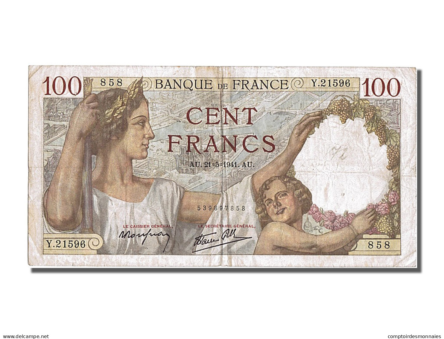 Billet, France, 100 Francs, 100 F 1939-1942 ''Sully'', 1941, 1941-05-21, TTB+ - 100 F 1939-1942 ''Sully''