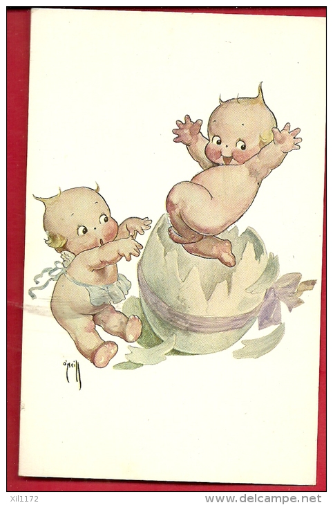 PBQ-01  Oeuf De Pâques Et Bébés... Postcard Of England, Not Used. Non Circulé - Pâques