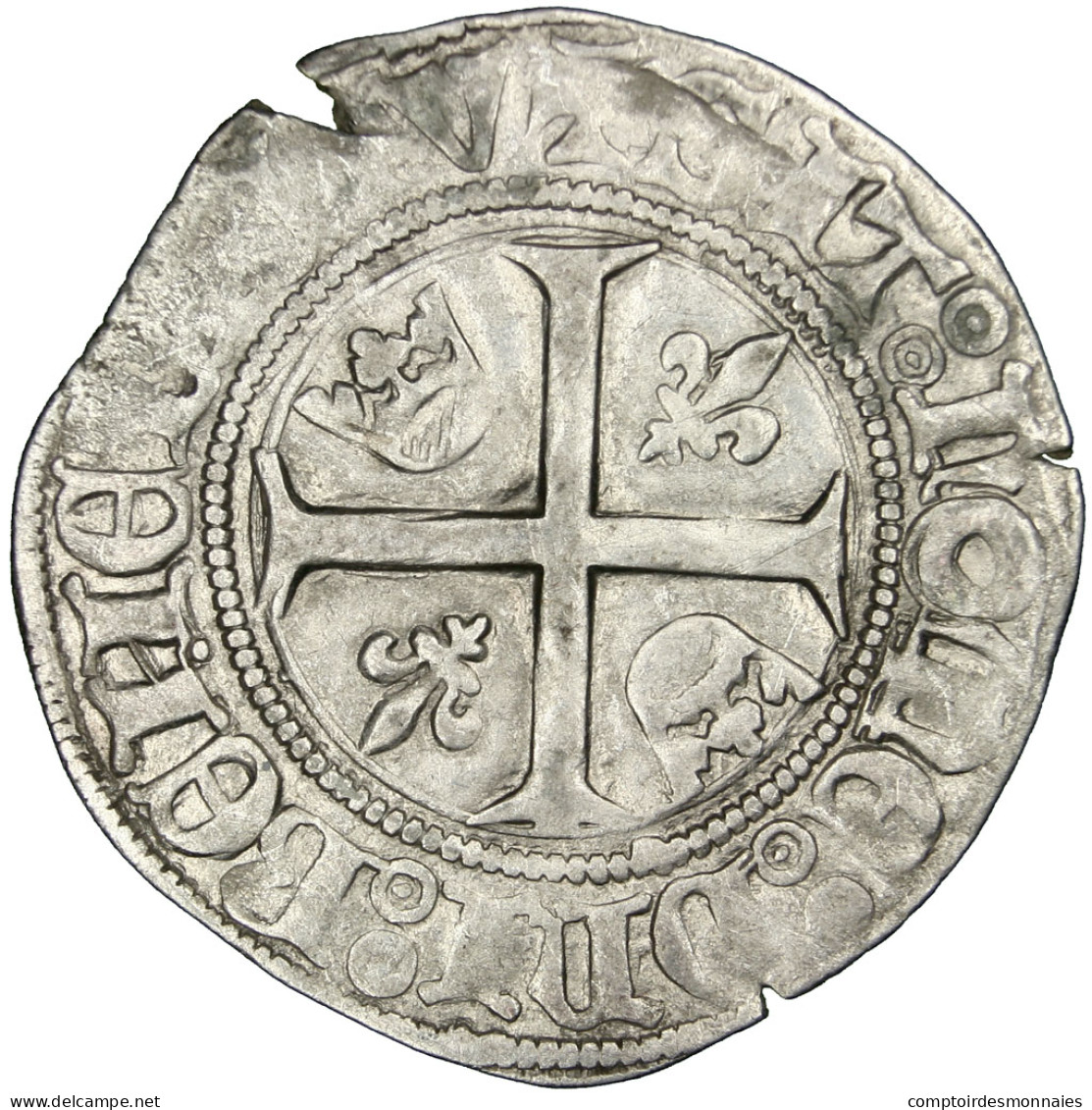 Monnaie, France, Blanc, Dijon, TTB, Billon, Duplessy:377A - 1380-1422 Charles VI Le Fol