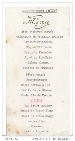 Menu Communion1956 - Menus