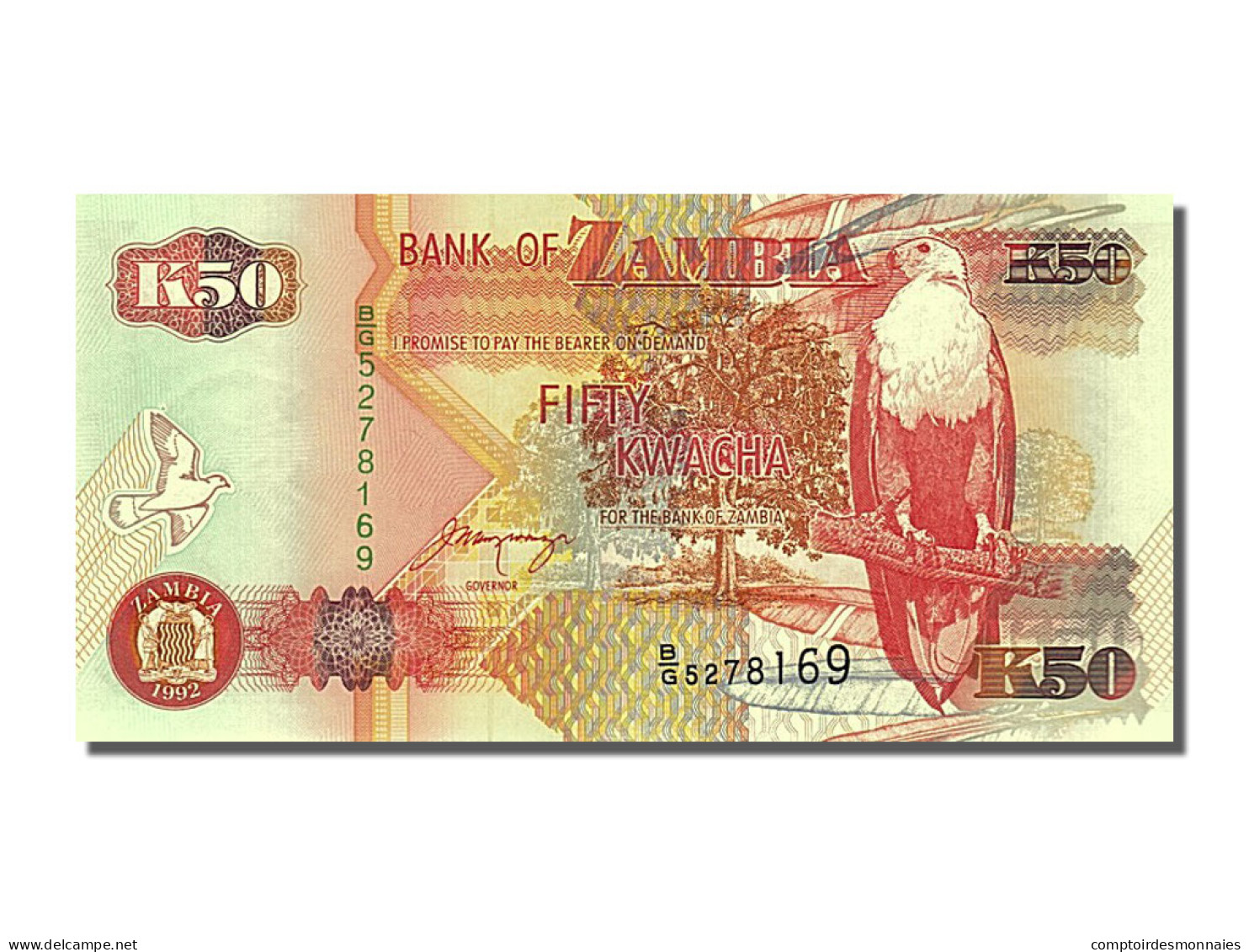 Billet, Zambie, 50 Kwacha, 1992, NEUF - Zambie