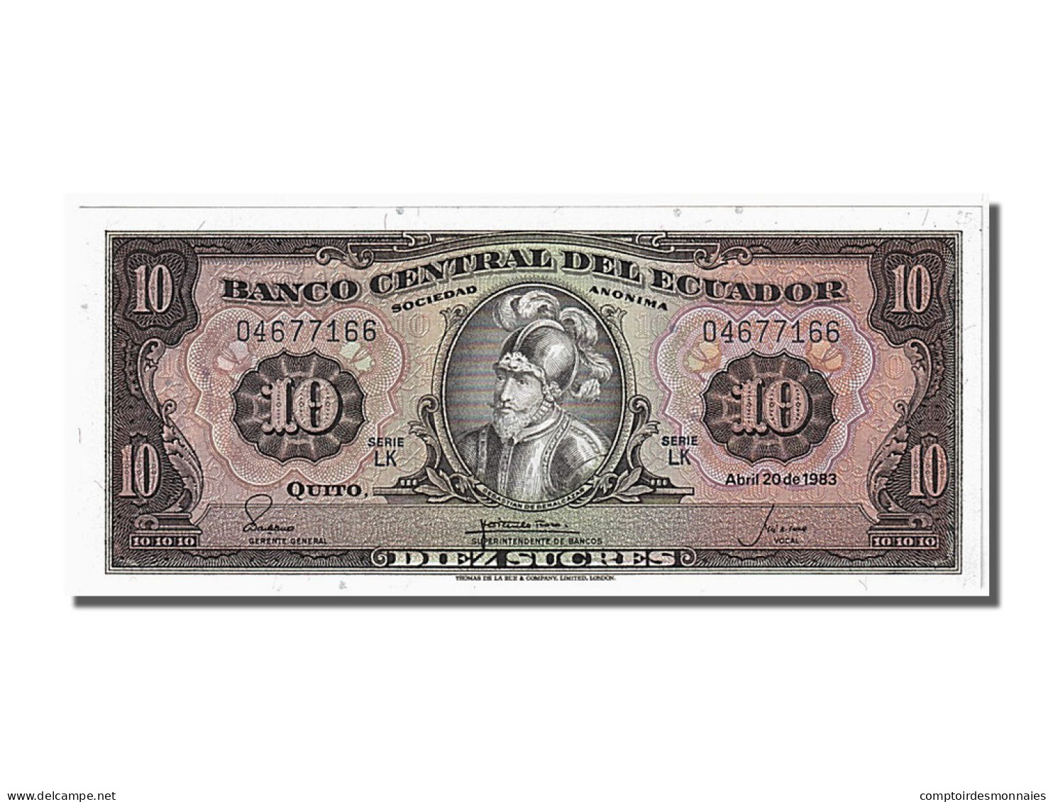 Billet, Équateur, 10 Sucres, 1983, 1983-04-20, NEUF - Ecuador