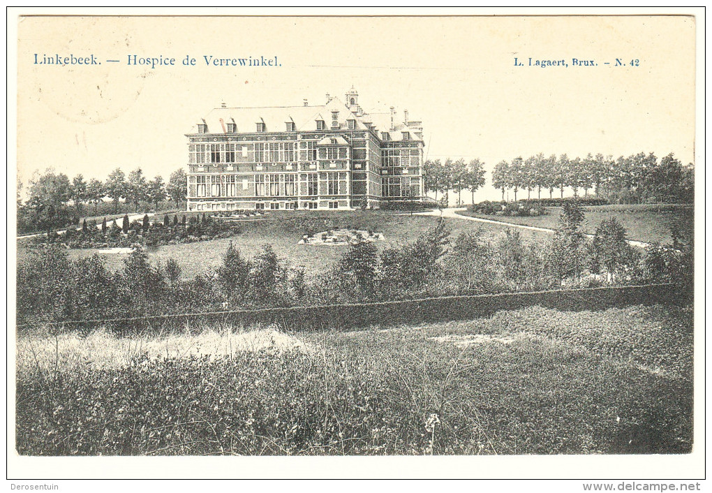 D0450 Linkebeek. Hospice De Verrewinkel. L. Lagaert N. 42. Gelopen 1907 Uccle Ukkel Verrewinckel - Linkebeek