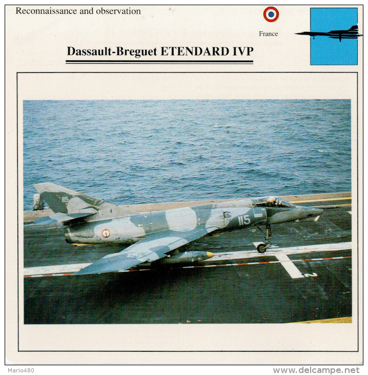 DASSAULT-BREGUET  ETENDARD IVP   2  SCAN  (NUOVO CON DESCRIZIONE SUL RETRO) - 1946-....: Moderne