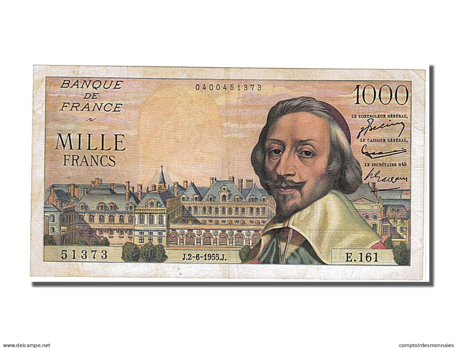 Billet, France, 1000 Francs, 1 000 F 1953-1957 ''Richelieu'', 1955, 1955-06-02 - 1 000 F 1953-1957 ''Richelieu''