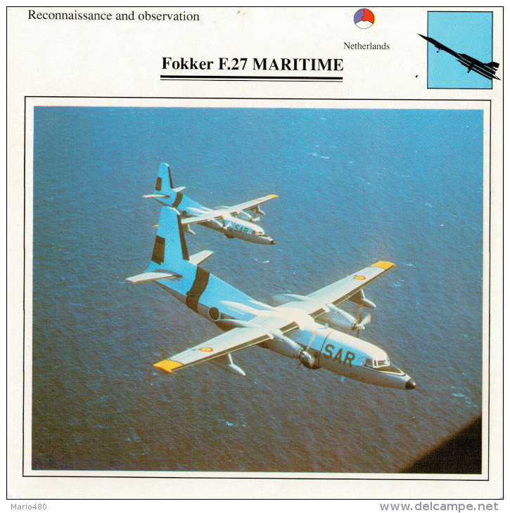 FOKKER  F. 27  MARITIME     2  SCAN       (NUOVO CON DESCRIZIONE SUL RETRO) - 1946-....: Moderne