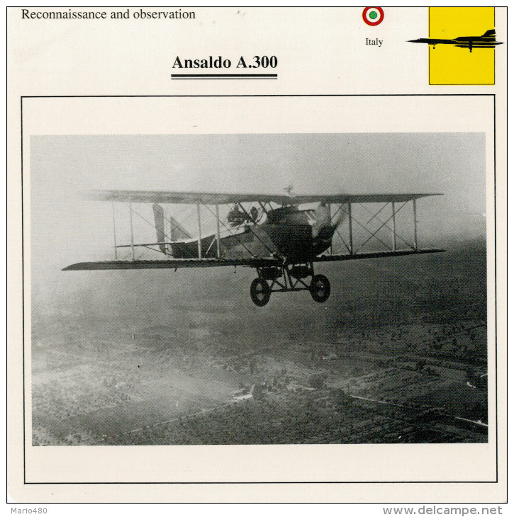 ANSALDO  A.300    2  SCAN       (NUOVO CON DESCRIZIONE SUL RETRO) - 1914-1918: 1. Weltkrieg